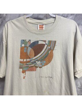 Vintage Frank Lloyd Wright T Shirt Mens XL White Short Sleeve Y2K Design
